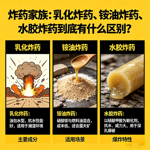 巩留炸药家族：乳化炸药、铵油炸药、水胶炸药到底有什么区别？